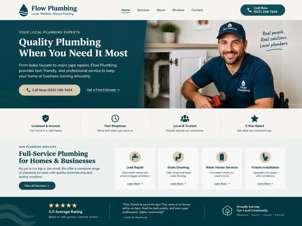 Flow Plumbing website demo