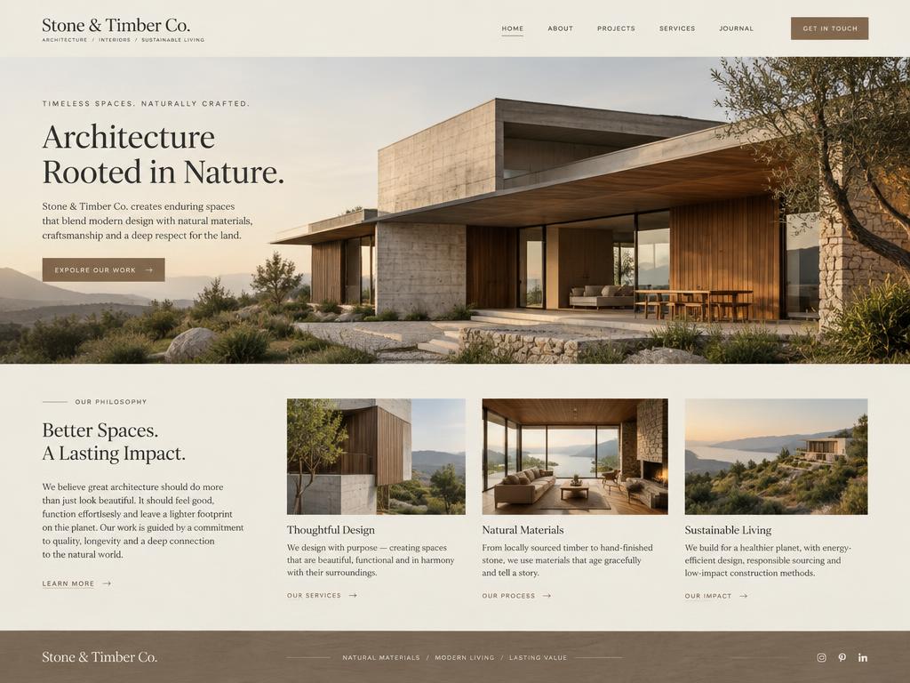 Stone & Timber Co. website demo